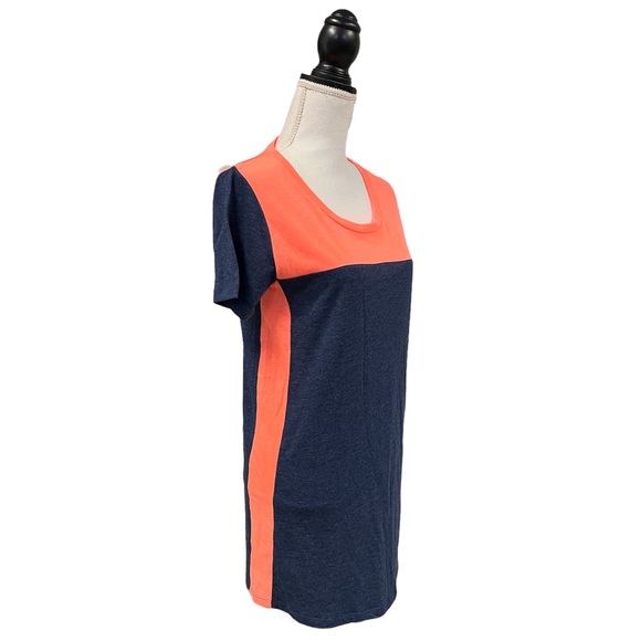 Zenana Outfitters Dresses & Skirts - Zenana Color Block Tee Dress Blue Neon Orange S